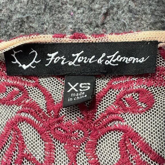 FOR LOVE & LEMONS Temecula mini dress in Wine size XS - Picture 6 of 7